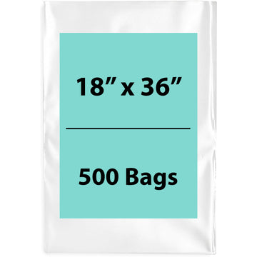 18X36 inches Clear Flat Poly Bags 1.5Mil Open Top (LDPE)